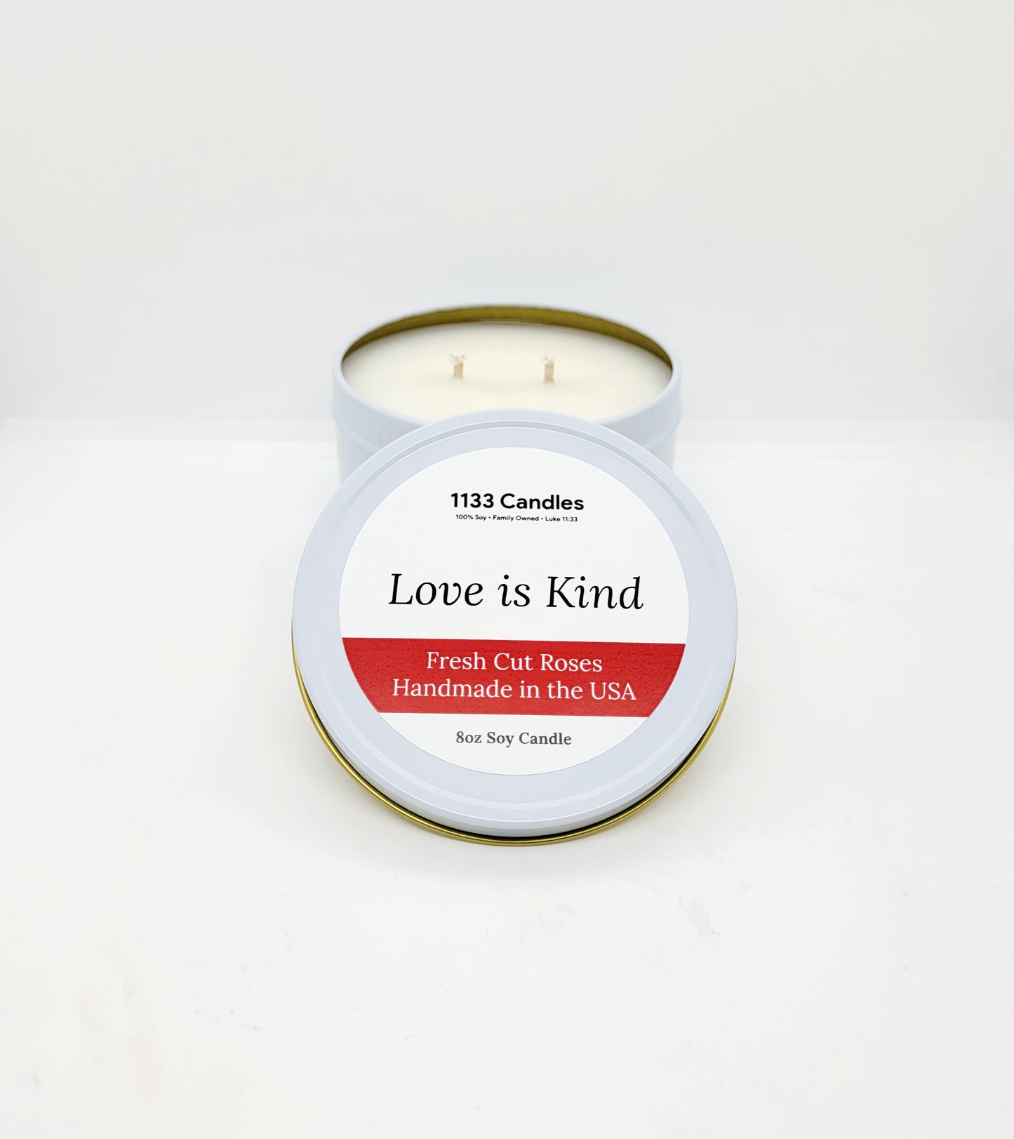 8oz Fresh Cut Roses Candle | Love is Kind Christian Candle