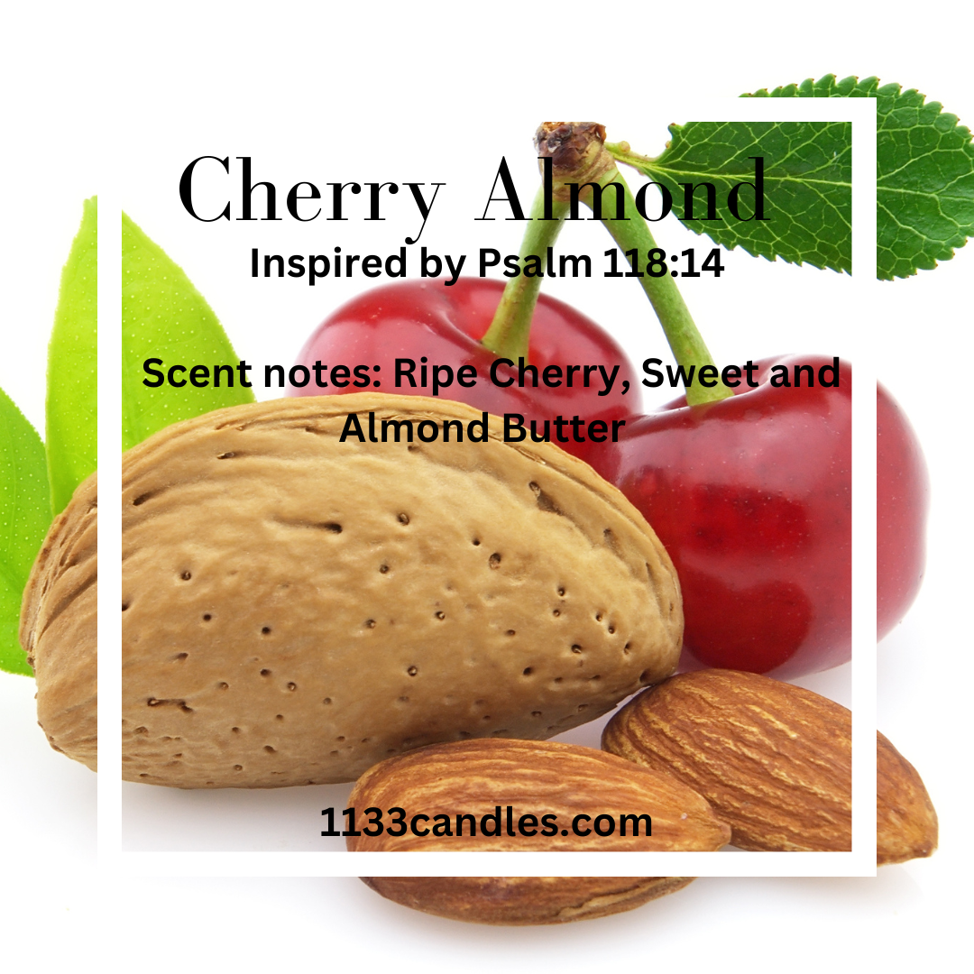 8oz Cherry Almond Candle | Psalm 118 Christian Candle