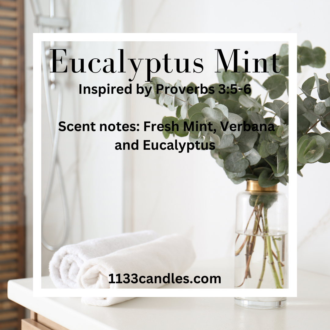 8oz Eucalyptus Spearmint Candle | Let Go and Let God Faith Based Candle