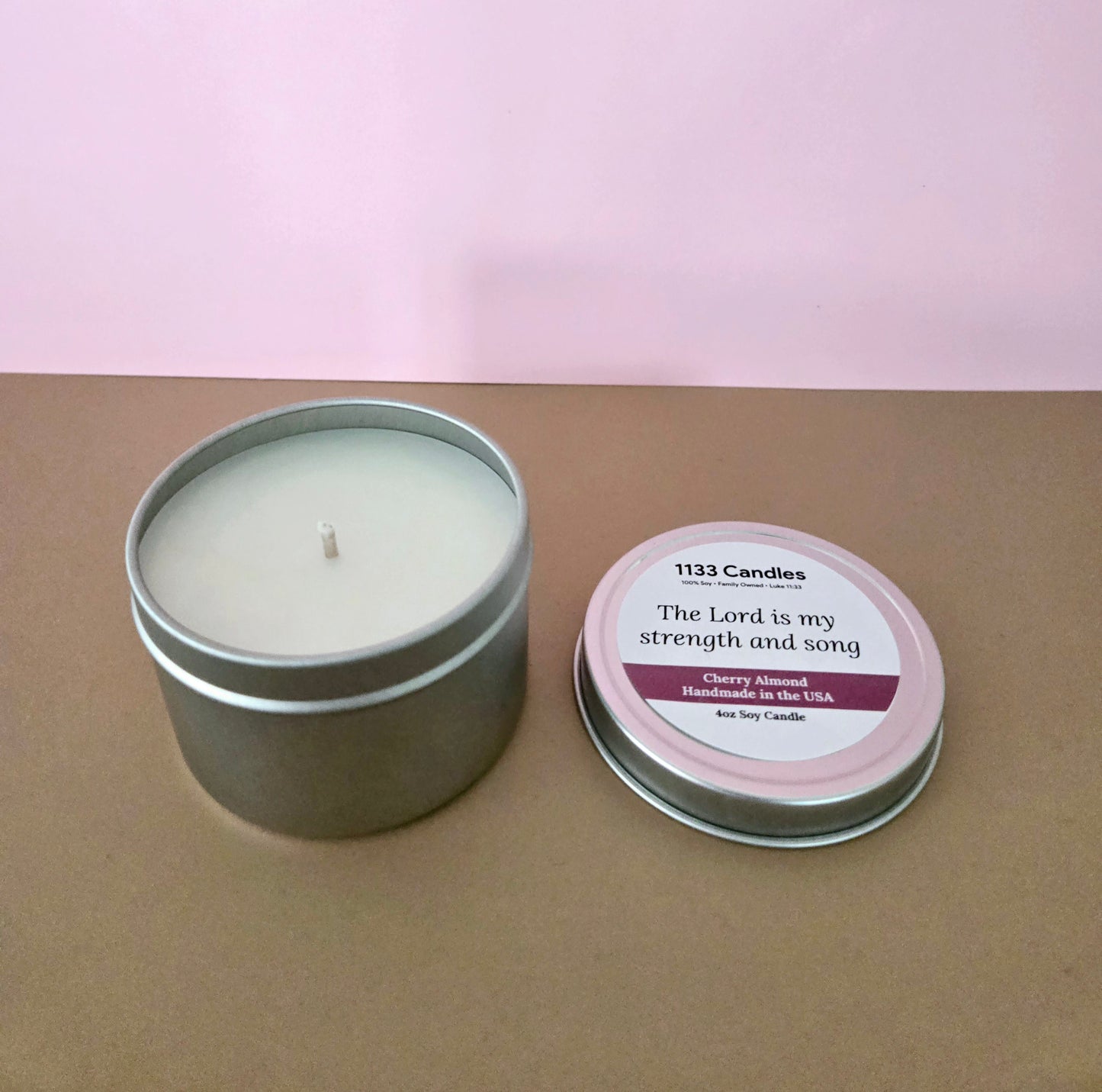 4oz Cherry Almond Candle | Mini Christian Candle