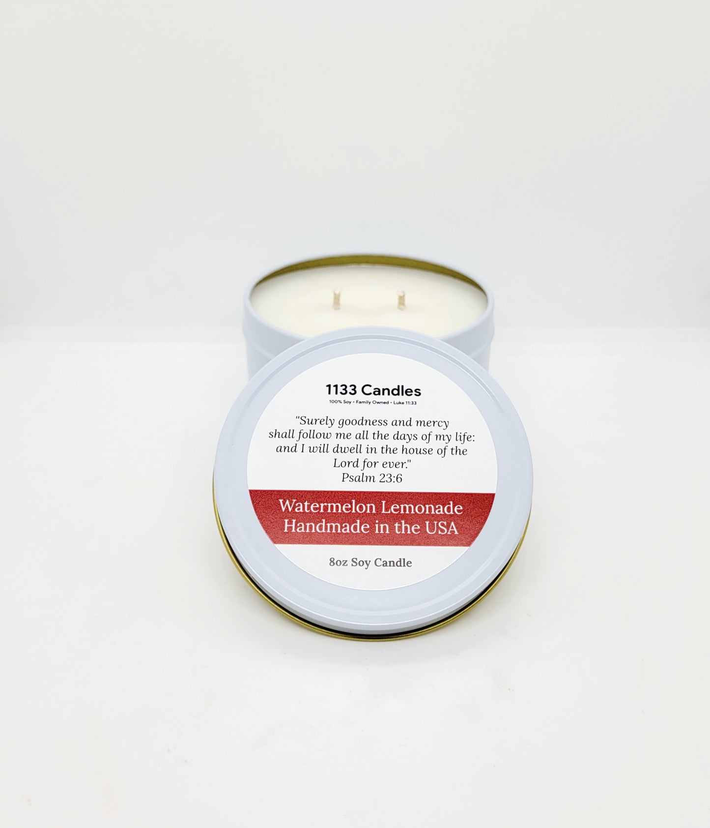 8oz Watermelon Lemonade Candle - Psalm 23 Scripture Candle