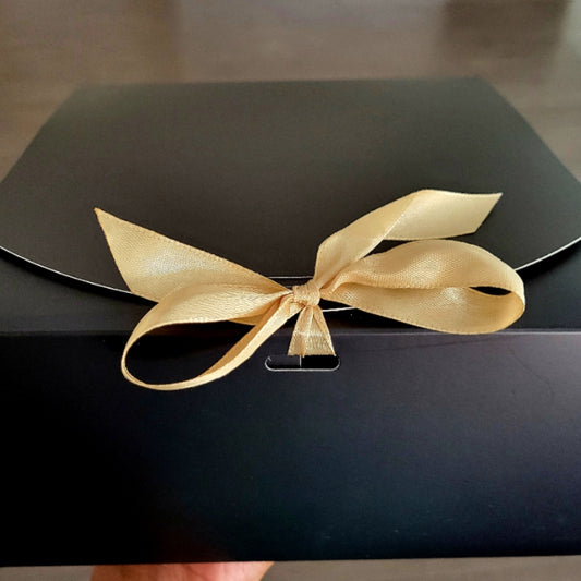 Black Candle Box with Gold Ribbon {Candles And Wax Melts Sold Separately}