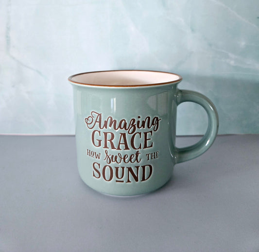 Amazing Grace Mint Coffee Mug in a Box | Scripture Mug