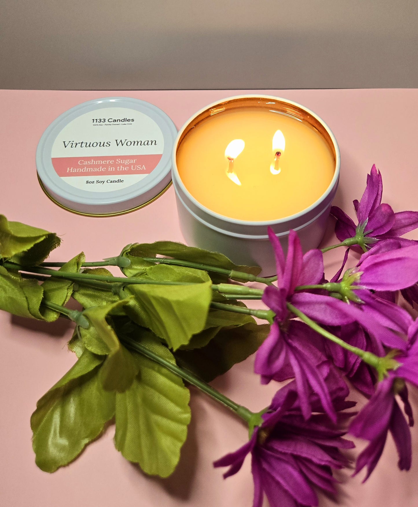 8oz Cashmere Sugar Soy Candle | Virtuous Woman Proverbs 31 Gift