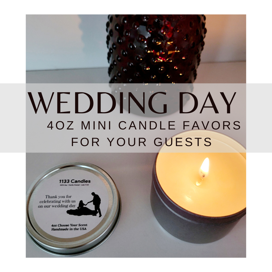 4oz Mini Candles Wedding Favors | Bulk Wedding Gifts for Guests | Set of 10