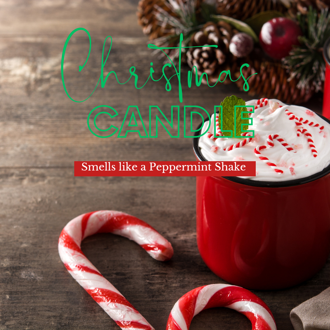 4oz Peppermint Shake Soy Candle - Merry and Bright - Winter Scent